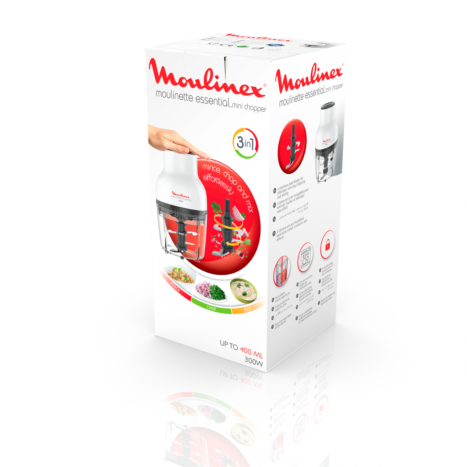 MINI HACHOIR MOULINEX 300W BLANC 